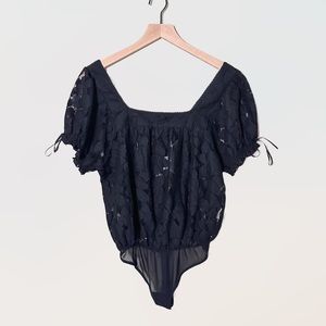 Free People Intimately Super Rare XS Black Lace Bodysuit
